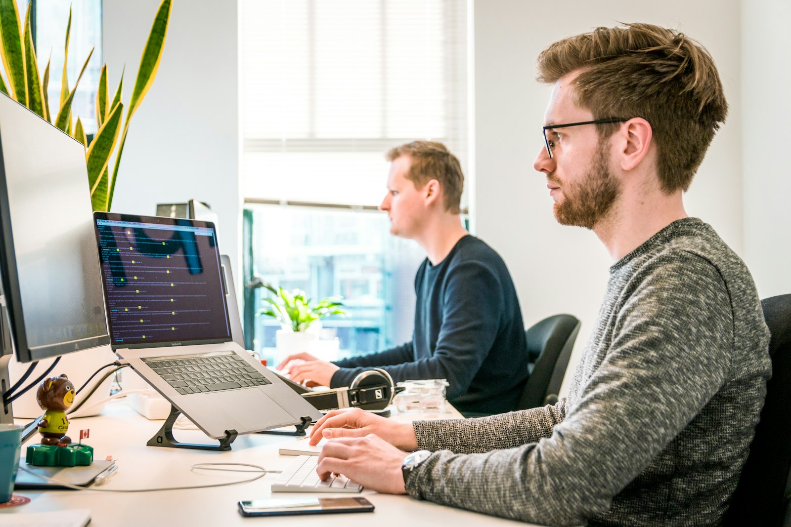 Team arbeitet an digitalen Inhalten und CMS-Struktur